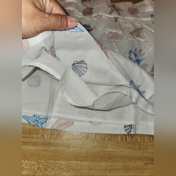 LOFT Sleep Seashell Star Fish Women’s Medium White Bow Tie Straps Top Blouse - Picture 5 of 10